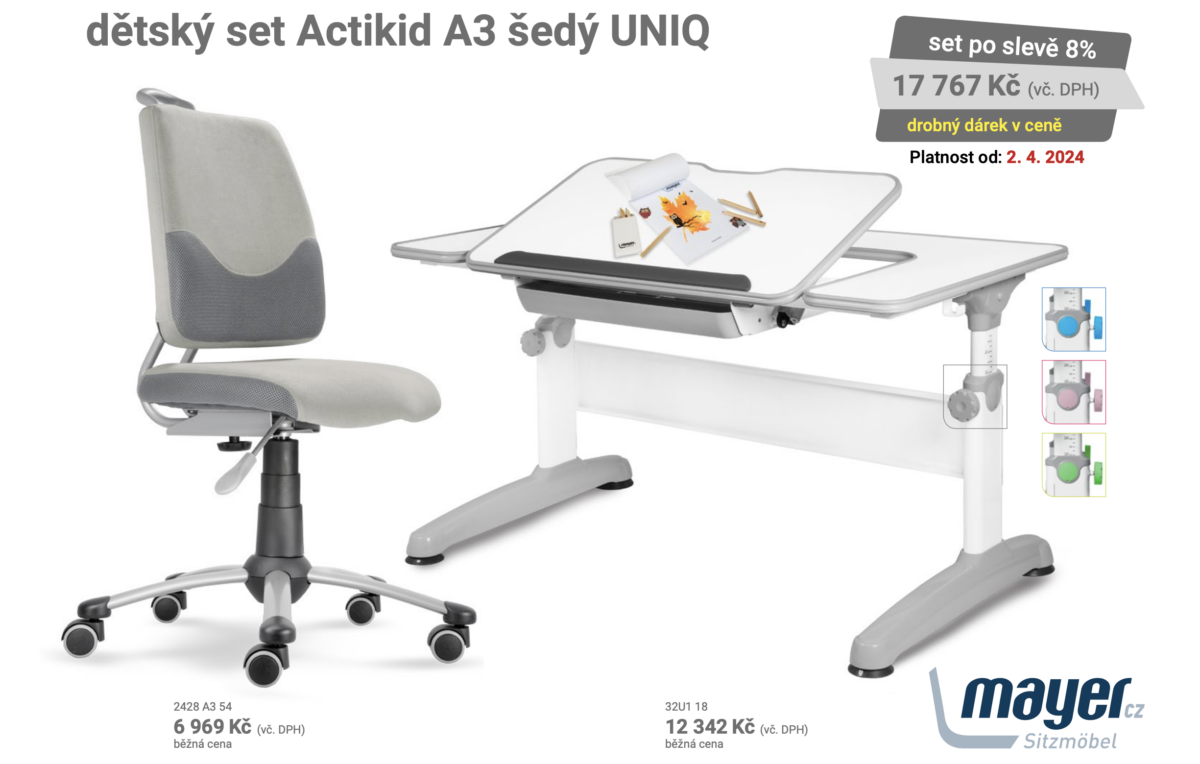 detsky set Actikid A3 sedy UNIQ - Delso - dětský, kancelářský a bytový nábytek