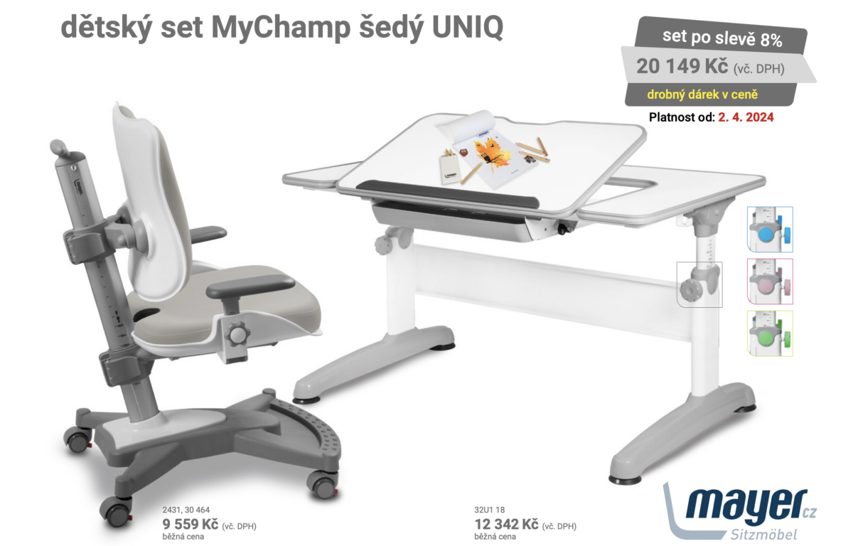 detsky set MyChamp sedy UNIQ - Delso - dětský, kancelářský a bytový nábytek