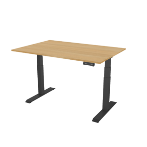 Elektrický výškově nastavitelný stůl PROJUSTER - dub vicenza včetně průchodky a zaoblených rohů - výprodej - poslední kusy