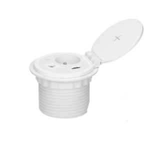 Zásuvkový modul Mini - 1x 230 V, 1x USB-C, 1xUSB-A, Qi nabíjení